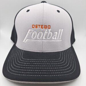 Ostego Football Ball Cap Hat Orange Gray Black Fitted Small Medium Performance